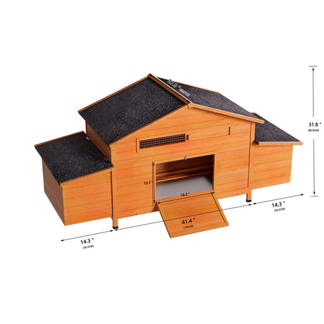 70" Large Wooden Chicken Coop with 2 Nesting Boxes HouseOfZazla