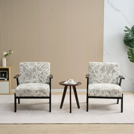 Mid-Century Modern Lounge Armchair - Seat Cushion (Beige + Grey) HouseOfZazla