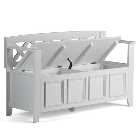 Amherst Solid Wood Entryway Storage Bench in White HouseOfZazla