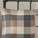 7 Piece Herringbone Comforter Set Neutral Queen