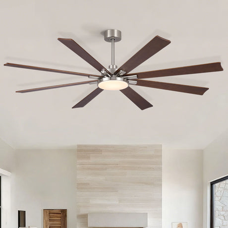 Large Ceiling Fan With Dimmable LED Light 8 Blades Remote Control, Reversible DC Motor HouseOfZazla