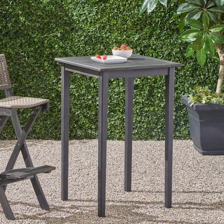 Outdoor Minimalist Acacia Wood Square Bar Table HouseOfZazla