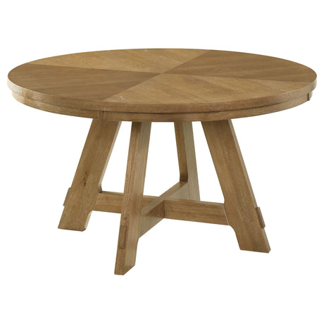 Kent - 5 Piece Dining Table Set With Upholstered Chairs - Brown Oak HouseOfZazla