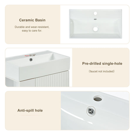 Bathroom Vanity, Combo Cabinet, Bathroom Storage Cabinet, Single Ceramic Sink HouseOfZazla