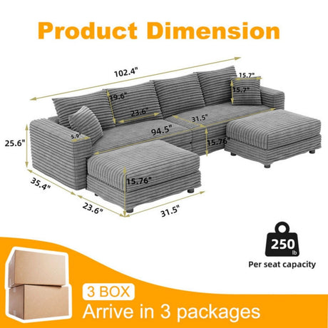 Modern Comfy Upholstered Sofa Cloud Couch & Deep Seat Couches HouseOfZazla