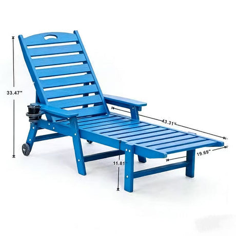 HDPE Chaise Lounge Chair Outdoor with Adjustable Backrest HouseOfZazla