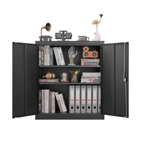 Metal Storage Cabinet With Locking Doors And Adjustable Shelf, Folding Filing Storage Cabinet, Folding Storage Locker Cabinet For Home Office, School, Garage HouseOfZazla