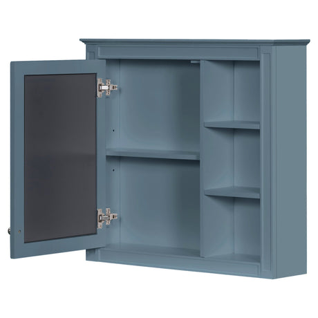 Bathroom Vanity With Medicine Cabinet, Royal Mirror Cabinet, Modern Bathroom Storage Cabinet With 2 Soft Closing Doors And 4 Drawers HouseOfZazla