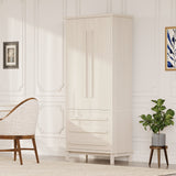 70" Kitchen Pantry Cabinet with Solid Wood Handles and Adjustable Storage
