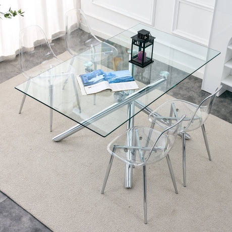 Modern Minimalist Transparent Dining Chair - 6-Piece Set HouseOfZazla