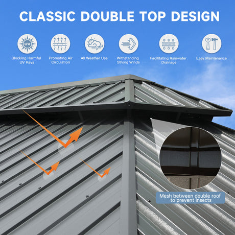 14' x 20' Hardtop Gazebo Outdoor Metal Gazebo Canopy HouseOfZazla