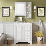 Bathroom Vanity With Sink, Modern Elegant Bathroom Storage Cabinet With 3 Drawers And Adjustable Shelves, Freestanding Vanity Set With Mirror Cabinet, Single Sink Bathroom Vanity HouseOfZazla