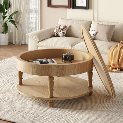 Coffee Table with Dual Storage for Living Room