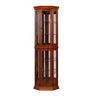 Corner Curio Cabinet With Lights, Adjustable Tempered Glass Shelves, Mirrored Back, Display Cabinet (E26 Light Bulb Not Included) HouseOfZazla