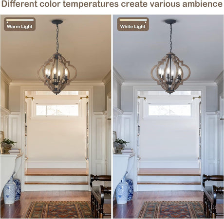 Farmhouse Chandeliers for Dining Room, 6-Light Rustic Light Fixture HouseOfZazla