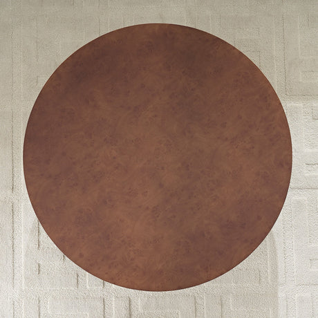 31.49'' Faux Burl Wood Pattern Round Coffee Table with Sturdy Pedestal HouseOfZazla