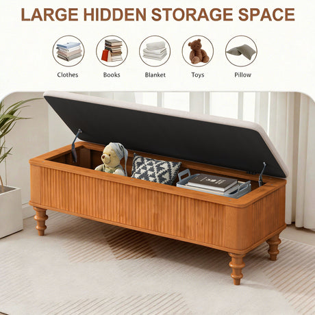 50.8-Inch Multi-Functional Storage Ottoman Bench HouseOfZazla