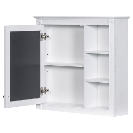 Bathroom Vanity With Medicine Cabinet, Royal Mirror Cabinet, Modern Bathroom Storage Cabinet With 2 Soft Closing Doors And 4 Drawers HouseOfZazla