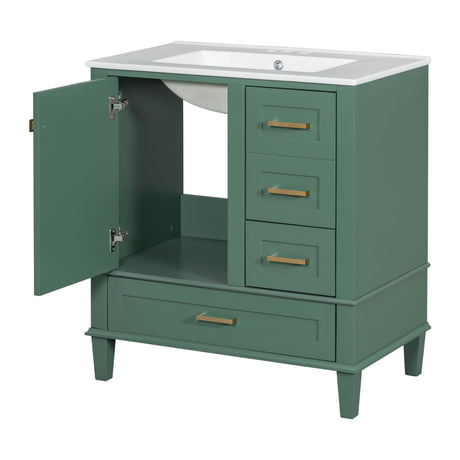 Bathroom Vanity, Modern Bathroom Cabinet With Sink Combo Set, Bathroom Storage Cabinet With A Soft Closing Door And 3 Drawers, Solid Wood Frame HouseOfZazla