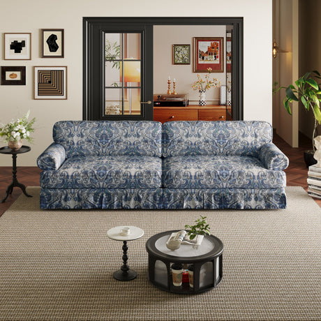 Luxuriously Comfortable Cloud Couch Sofa With Elegant Rolled Arms & Pleated Skirt Design HouseOfZazla