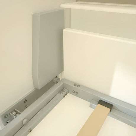 Mordern Design Twin Size Horizontal Murphy Bed With Shelf Storage For Bedroom Or Guestroom Wall Bed Space Saving Hidden Bed With New Style Gas Struts - White HouseOfZazla