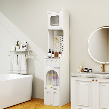 70.87" H Tall Bathroom Storage Cabinet with 1 Door and 2 Drawers HouseOfZazla