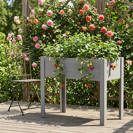 Raised Garden Bed With Legs, Elevated Planter Box For Outdoor Plants HouseOfZazla