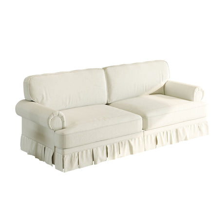 Luxuriously Comfortable Cloud Couch Sofa With Elegant Rolled Arms & Pleated Skirt Design HouseOfZazla