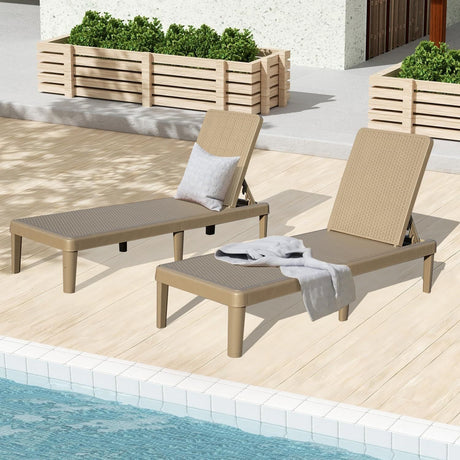 Pool Lounge Chairs Set of 2 with Adjustable Backrest HouseOfZazla