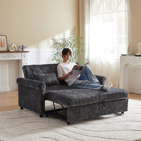 Loveseat Sofa Bed, Pull - Out Couch Sleeper & 2 Pillows HouseOfZazla