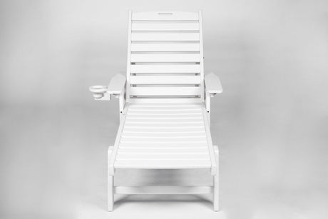 Lounge Chair Outdoor with Wood Texture, HDPE, Adjustable Backrest HouseOfZazla