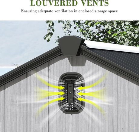 5x3FT Outdoor Resin Storage Shed with Transparent Windows & Louvered Vents HouseOfZazla