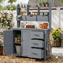 TOPMAX Farmhouse Patio Potting Bench with Storage and Workstation HouseOfZazla