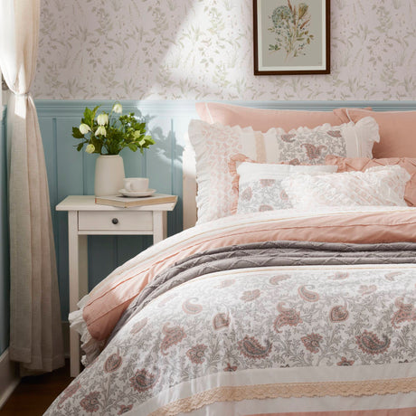 9 Piece Cotton Percale Comforter Set Blush HouseOfZazla