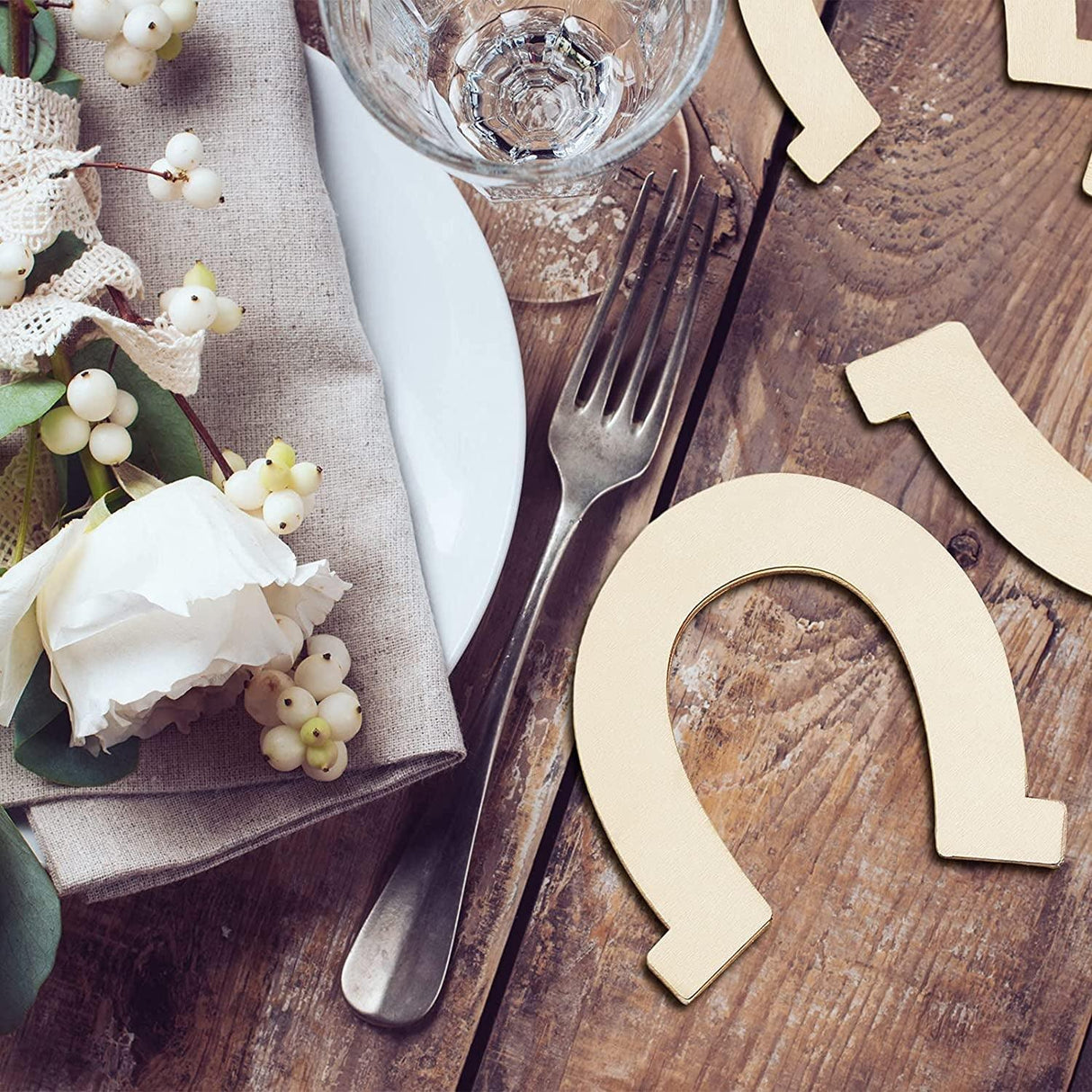 36 Pieces Unfinished Wooden Horse Cutouts Wood Discs Slices Horseshoes Star Animal Shaped Rope for Home DIY WoodArtSupply