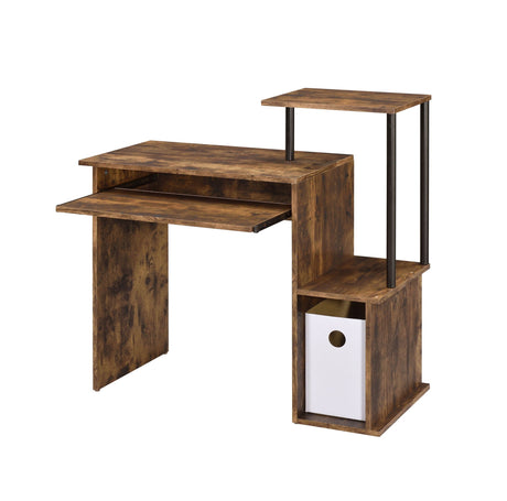 Lyphre Computer Desk - Weathered Oak / Black HouseOfZazla