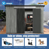 6x9FT Outdoor Resin Storage Shed with Transparent Windows & Louvered Vents