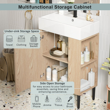 Bathroom Vanity, Combo Cabinet, Bathroom Storage Cabinet, Single Ceramic Sink HouseOfZazla