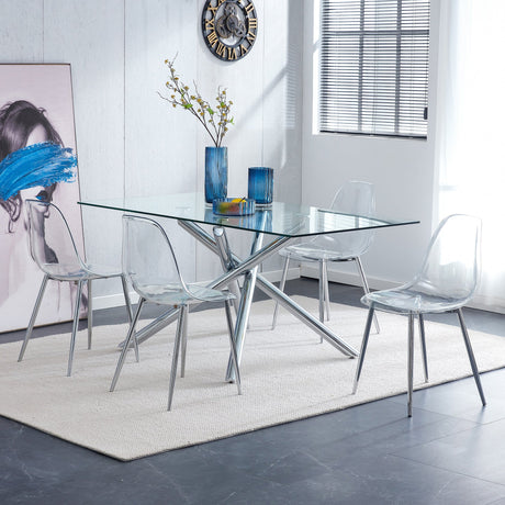 Modern Minimalist Transparent Dining Chair - 6-Piece Set HouseOfZazla