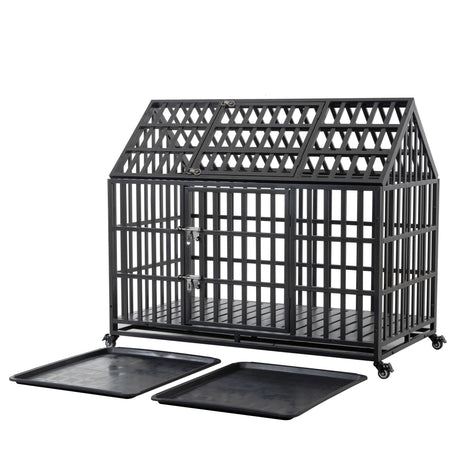 Heavy Duty Dog Crate Lockable Wheels HouseOfZazla