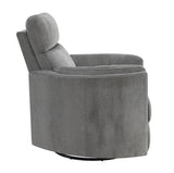 Sagen Charcoal Chenille Glider Recliner with Swivel