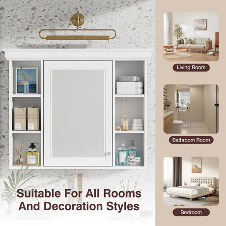 Wall Mounted Bathroom Storage Cabinet With Mirror Door HouseOfZazla