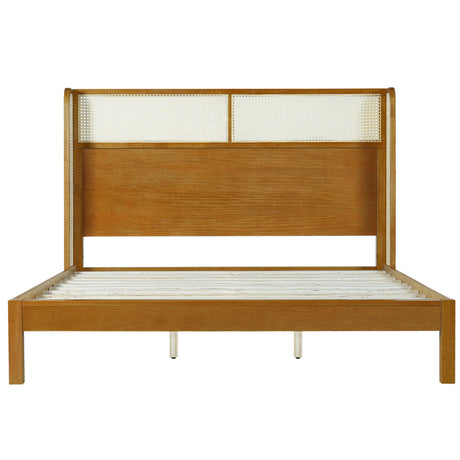 Premium Rubber Wood Platform Bed Frame with Headboard HouseOfZazla
