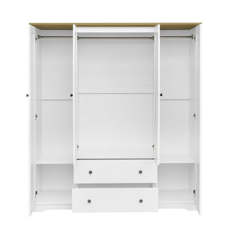 4 Door Wardrobe Armoire With 2 Drawers HouseOfZazla