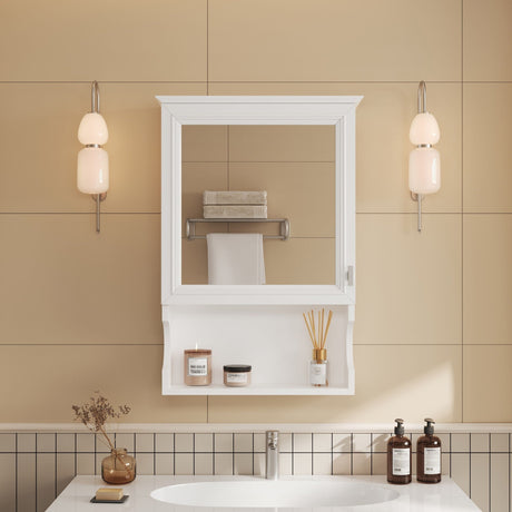 Wall Mounted Bathroom Storage Cabinet With Mirror, Soft Closing Hinges HouseOfZazla