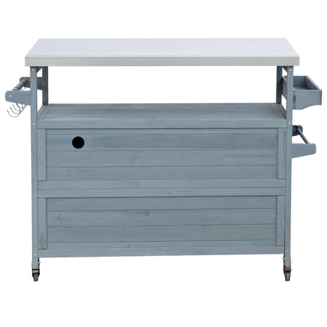 K&K Outdoor Kitchen Island, Rolling Bar Cart & Storage Cabinet HouseOfZazla