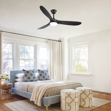 Smart Ceiling Fan With Lights, 3 Blades, Reversible Quiet DC Motor For Indoor HouseOfZazla