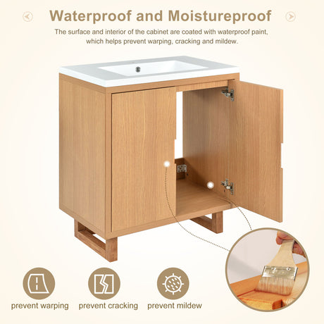 Bathroom Vanity Set With Sink, Combo Cabinet, Bathroom Storage Cabinet, Solid Wood Frame HouseOfZazla