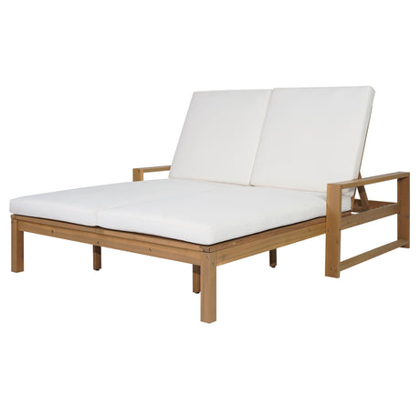 Outdoor Double Lounge Chair With 5 Position Adjustable Backrest HouseOfZazla