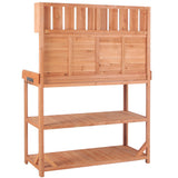 TOPMAX 65' Large Wooden Farmhouse Rustic Outdoor Potting Bench Table
